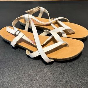 Blowfish Malibu White Strappy Boho Sandals